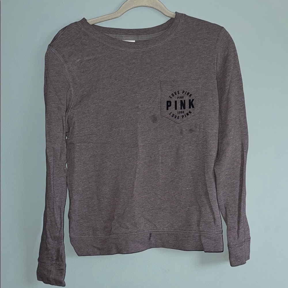 PINK Victoria's Secret Gray Crew Neck Sweater